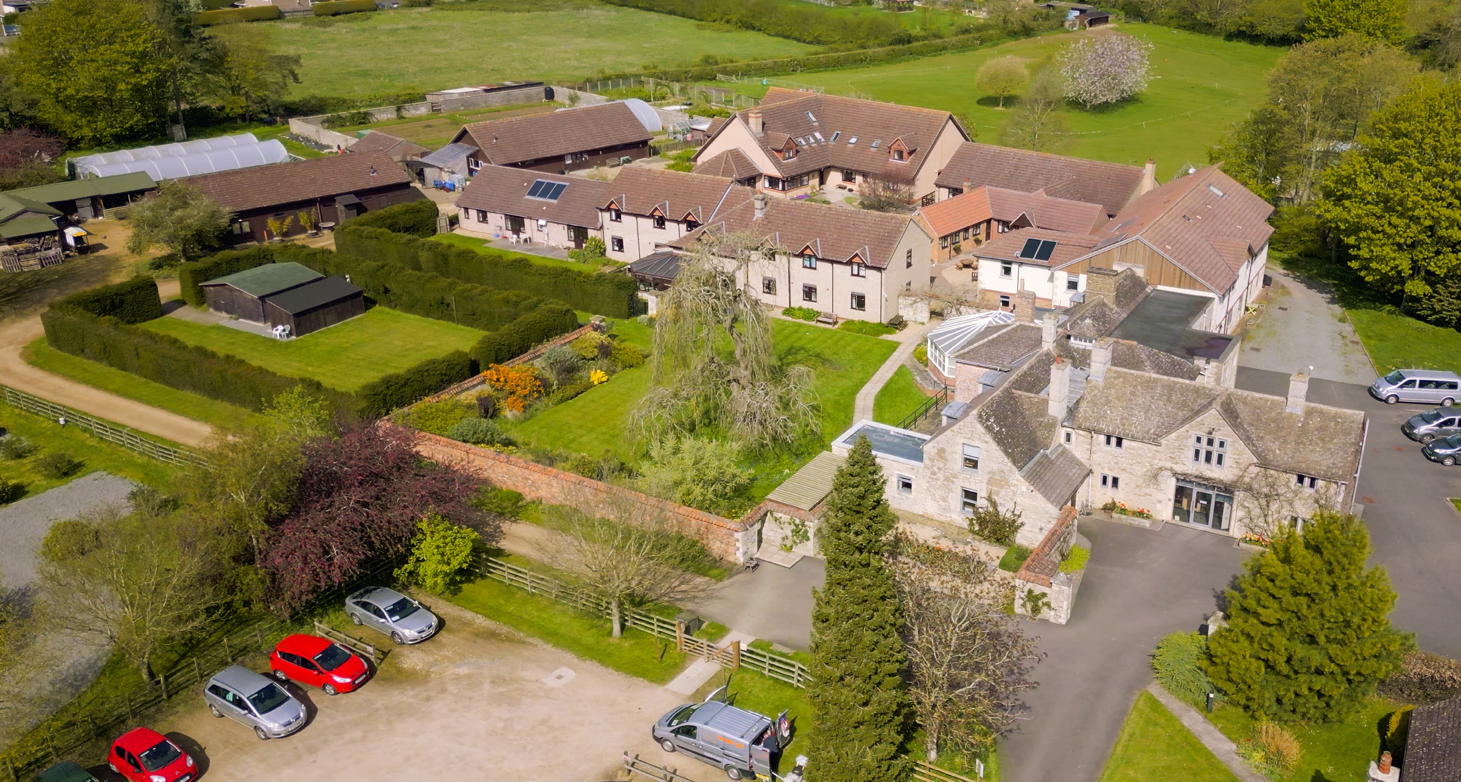 aerial view close in crop